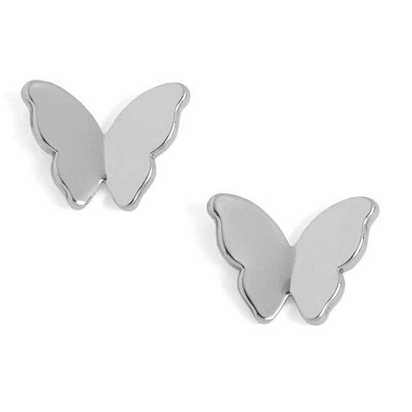Whispers Jewelry - Butterfly Stud Earrings Silver